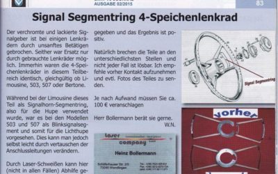 Veröffentlichung in Clubzeitschrift BMW V8 Club